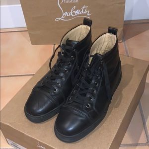 Christian Louboutin Louis Flat Calf Black Sneakers